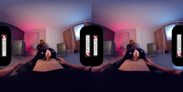 Pornô de realidade virtual com fantasia – Viúva Negra pulando no pau duro